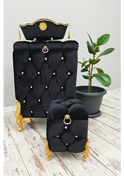 3'lü Çamaşır Sepeti Seti MDF ve İpek Kadife Malzeme ile Şık Tasarım 56x45x33 cm