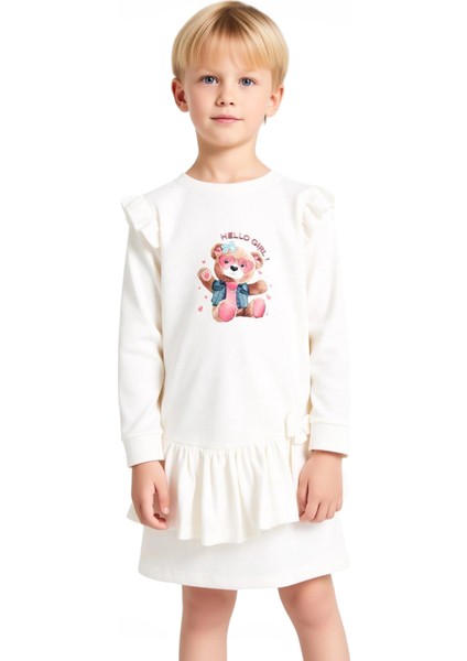 Kız Çocuk Hayvan Figürlü Waffle Kumaş Üst ve Etek Kombinasyonu Kaliteli Şık Rahat indirimleri