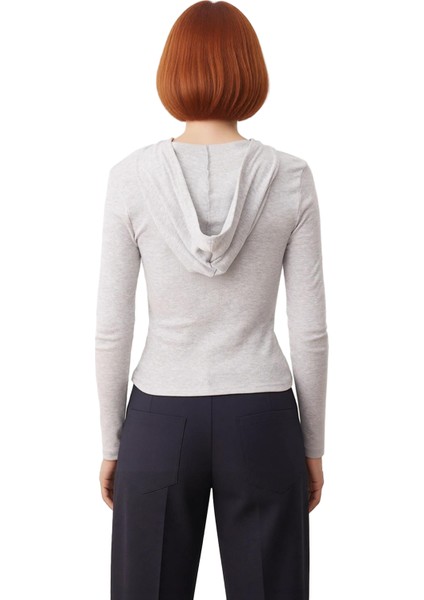 Kadın Vücuda Oturan Kapüşonlu Düğmeli Uzun Kollu Örme Üst Kaliteli Şık Rahat Modern Zarif Günlük fiyatları