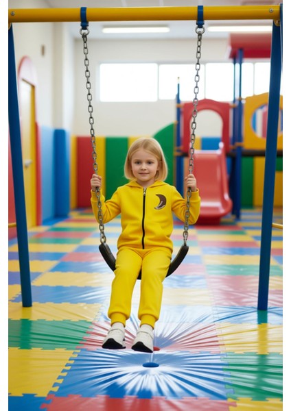 Kız Çocuk Slogan Detaylı Fermuarlı Üst ve Eşofman Takımı Kaliteli Şık Rahat Günlük fiyatları