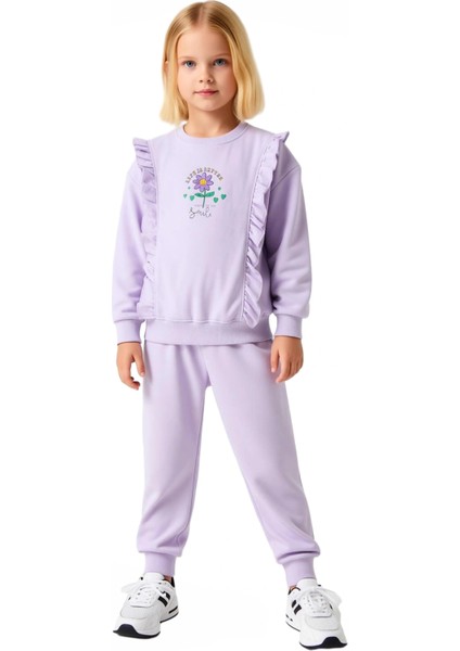 Kız Çocukları Için Panda Temalı Konforlu Örme Eşofman Takımı Kaliteli Şık Rahat
