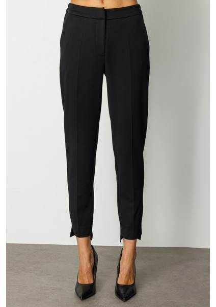 Kadın Beli Lastikli Dar Paça Pantolon 5031 Siyah modelleri