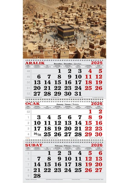 2026 Yılı Gemici Takvimi----Tarihte Mekke