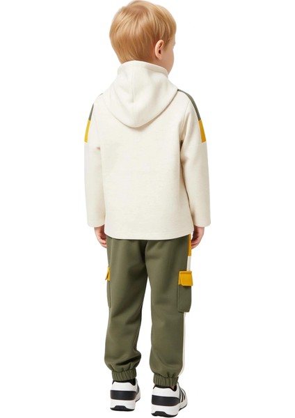 Erkek Çocuk %100 Pamuklu Ince Örme Kapüşonlu Üst ve Eşofman Altı Takımı Kaliteli Şık Rahat