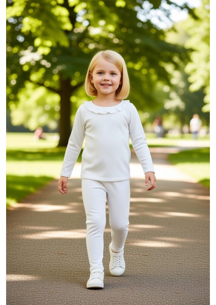 Genç Kızlar Için Düz Örme Bisiklet Yaka Üst ve Kargo Cepli Pantolon Seti Kaliteli Şık Rahat fırsatları