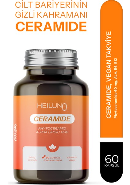 Ceramide 60 Kapsül – Cilt Bariyerini Güçlendiren %100 Vegan Takviye - Phytoceramide 60 mg, ALA, B6, B12