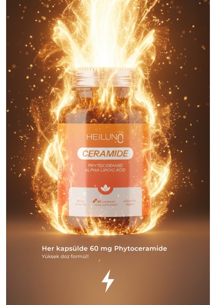 Ceramide 60 Kapsül – Cilt Bariyerini Güçlendiren %100 Vegan Takviye - Phytoceramide 60 mg, ALA, B6, B12 fırsatları