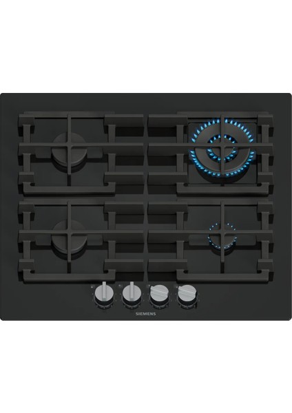 EP6A6HI40O Ocak Ankastre Gazlı Sert Cam Siyah