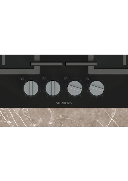 EP6A6HI40O Ocak Ankastre Gazlı Sert Cam Siyah