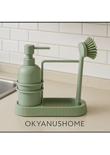 Uno Lavabo Organizer Yeşil Paslanmaz Malzeme ile Şık ve Kullanışlı