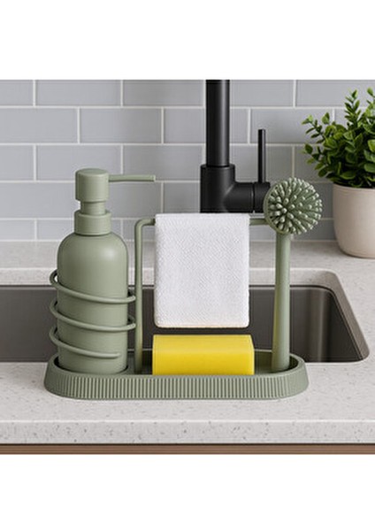 Uno Lavabo Organizer Yeşil Paslanmaz Malzeme ile Şık ve Kullanışlı
