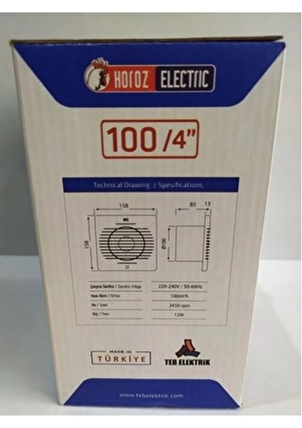 Horoz 100 Dekoratif Aspiratör Beyaz ABS Malzeme 220-240 V 12 W 20 Adet fırsatları