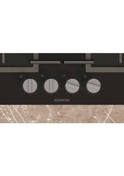 EP6A6PI40O Ocak Ankastre Gazlı Sert Cam Siyah