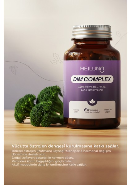 Dim Complex 60 Kapsül – DIM 100 mg, D3, Soya & Kırmızı Yonca Ekstresi ile Hormon ve Östrojen Dengesi modelleri