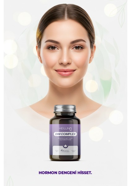 Dim Complex 60 Kapsül – DIM 100 mg, D3, Soya & Kırmızı Yonca Ekstresi ile Hormon ve Östrojen Dengesi