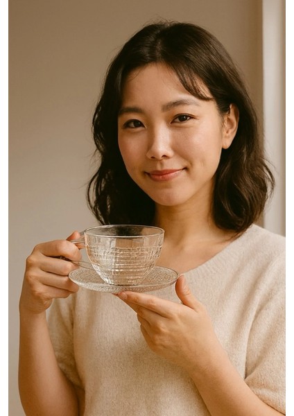 12 Parça Desenli Çay Fincanı-Çay Bardağı Seti Altlıklı fırsatları