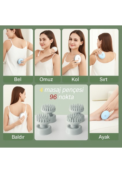 Elektrikli Saç Derisi Masaj Cihazı – Kan Dolaşımını Arttıran, 3 Hızlı Su Geçirmez Şarjlı Masaj Aleti