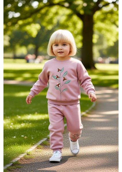 Kız Çocuk Pamuklu Örme Takım Çiçek Bahçesi Temalı Konforlu Giyim Kaliteli Şık Rahat fırsatları