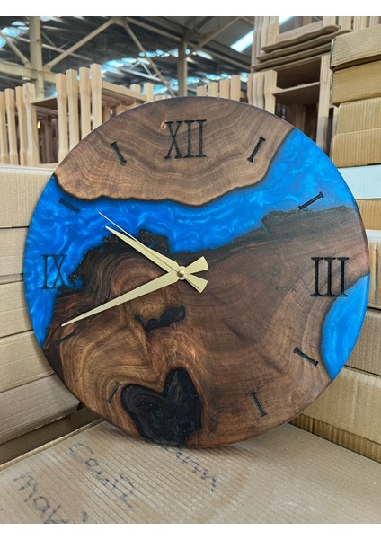 Modern Ahşap Epoksi Saat Ceviz fiyatları