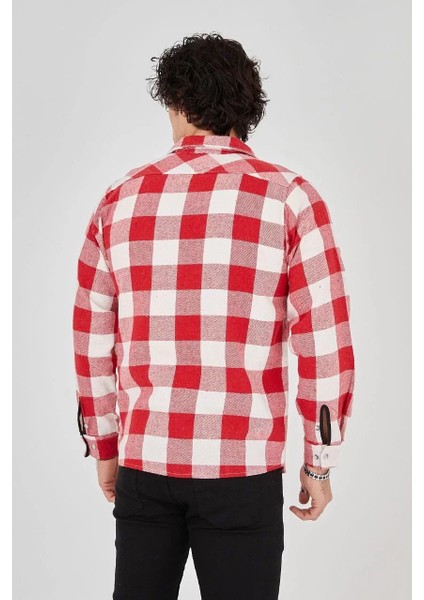 Erkek Oduncu Gömlek – Uzun Kollu, Şardonlu Kumaş, Kareli Desen, Regular Fit, Manşetli, Çift Cepli, Rahat Günlük Bahar & Kış Stil - Kırmızı fırsatları