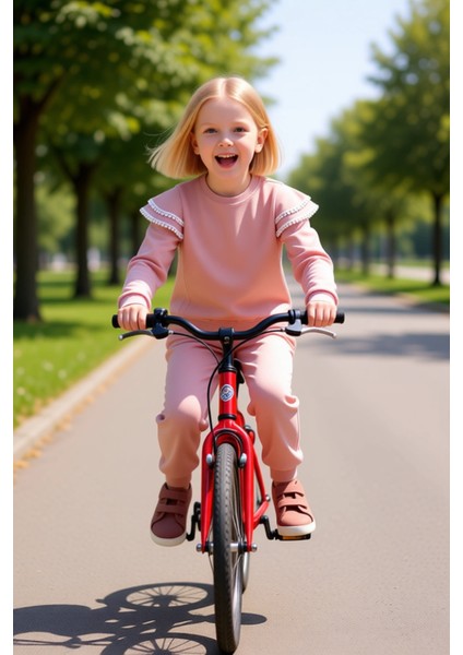 Kız Çocuk Fırfırlı Örme Sweatshirt ve Eşofman Takımı Kış Aylarında Sıcaklık ve Stil Kaliteli modelleri