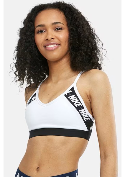 Women’s Indy Light Support Bra White Black White Kadın Antrenman Spor Bra Beyaz Siyah