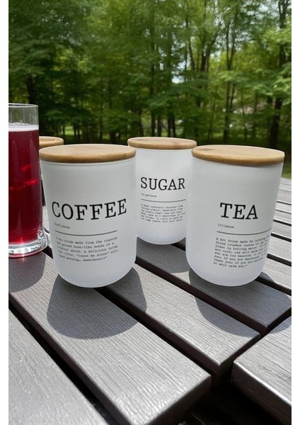 Favora 3’lü Bambu Kapaklı Beyaz Cam Kavanoz Saklama Kabı Seti 1000 ml