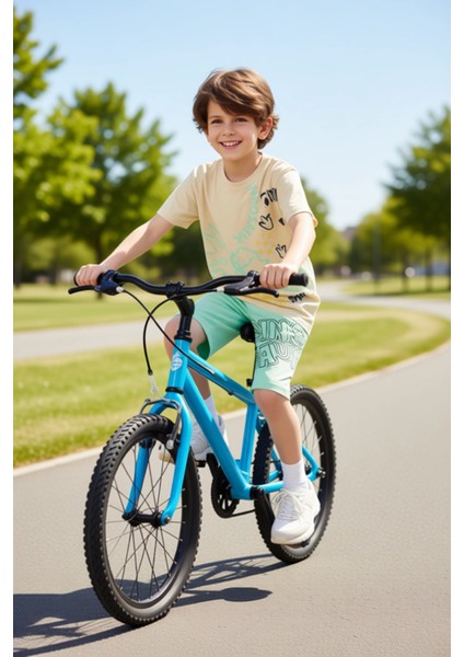 Erkek Çocuk Pamuklu Baskılı Tişört ve Şort Takımı Kaliteli Şık Rahat Günlük modelleri