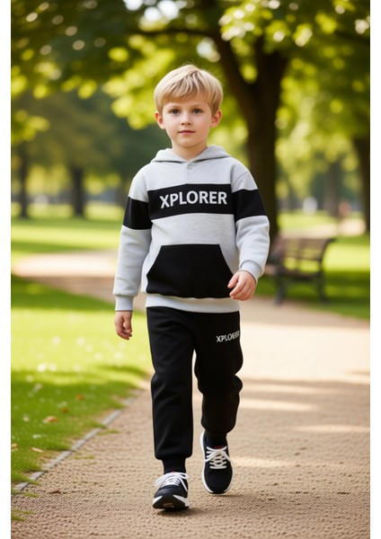 Erkek Çocukları Için Enerjik Kapüşonlu Takım Günlük Konfor ve Stil Kaliteli Şık Rahat fırsatları