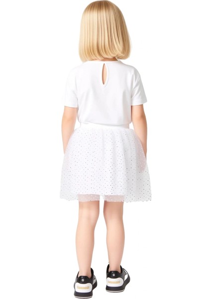 Kız Çocuk Pamuklu Üst ve Parlak Detaylı Etek Seti Kaliteli Şık Rahat Günlük indirimleri