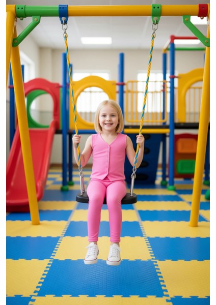 Kız Çocuk V Yaka Düğmeli Fitilli Yelek ve Esnek Tayt Seti Kaliteli Şık Rahat Günlük fiyatları