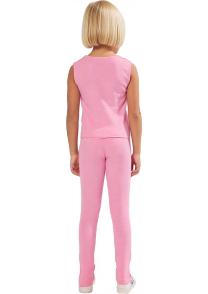 Kız Çocuk V Yaka Düğmeli Fitilli Yelek ve Esnek Tayt Seti Kaliteli Şık Rahat Günlük indirimleri