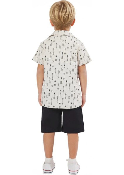 Erkek Çocuk Spor Temalı Baskılı Tişört ve Şortlu Gömlekli Takım Kaliteli Şık Rahat indirimleri