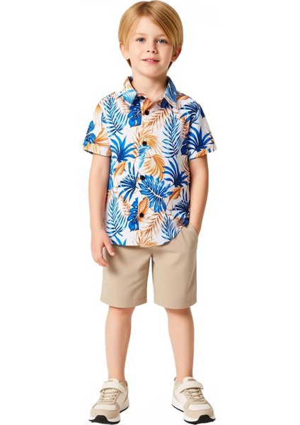 Erkek Çocuk Poplin Gömlek ve Şort Seti Günlük Şıklık ve Konfor Kaliteli Şık Rahat