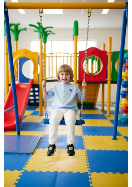 Erkek Çocuk Hakim Yaka Nakışlı Gömlek ve Beli Lastikli Pantolon Seti Kaliteli Şık Rahat fiyatları