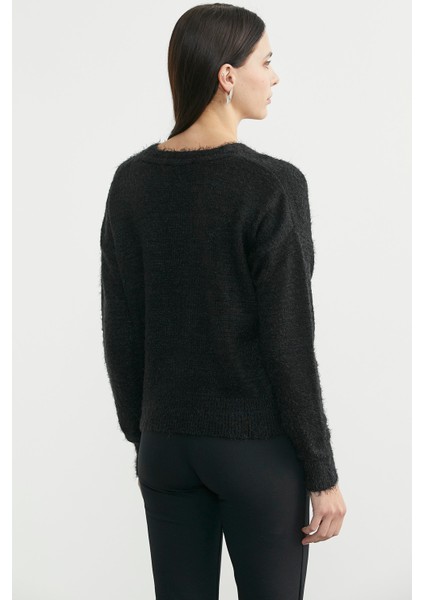 Pamuklu Yumoş Triko Hırka - Siyah indirimleri