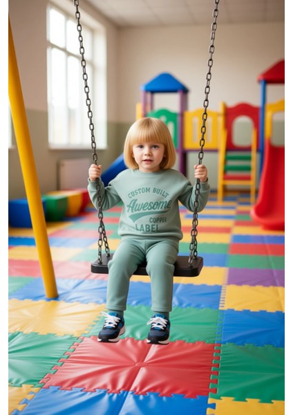 Kız Çocuk Slogan Baskılı Polar Sweatshirt ve Esnek Tayt Ikili Takım Kaliteli Şık Rahat fiyatları