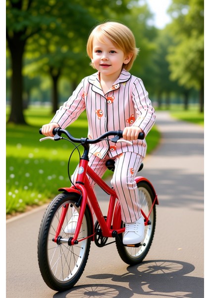 Sevimli Ayıcık Baskılı Yumuşak Erkek Çocuk Pijama Takımı Kaliteli Şık Rahat Günlük modelleri