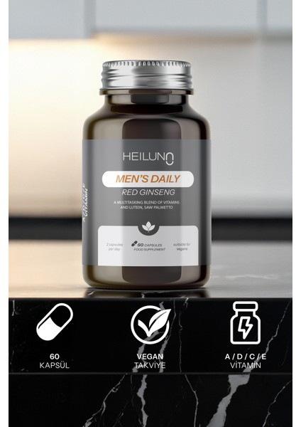 Men’s Daily Multivitamin 60 Kapsül – Enerji ve Güç Desteği - Red Ginseng, Likopen & Saw Palmetto fiyatları