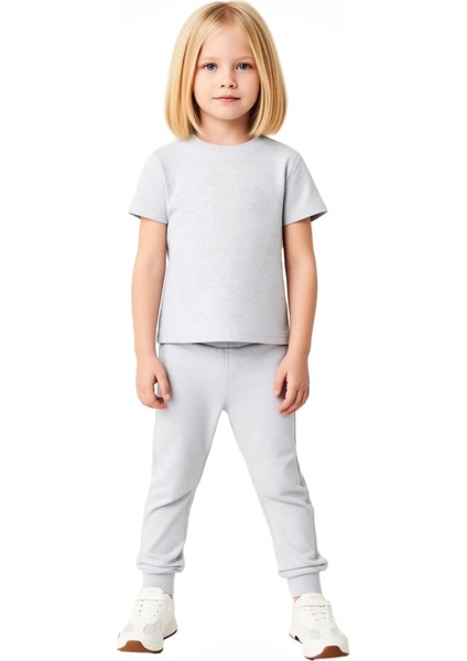 Kız Çocuk Rahat Kesim Tişört ve Geniş Paça Pantolon Seti Kaliteli Şık Rahat Günlük