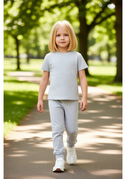 Kız Çocuk Rahat Kesim Tişört ve Geniş Paça Pantolon Seti Kaliteli Şık Rahat Günlük fırsatları