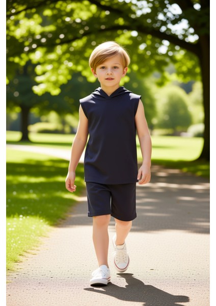 Erkek Çocuk Kapüşonlu Atlet ve Şort Takımı Pamuklu Rahatlık ve Şık Tasarım Kaliteli Şık Rahat fırsatları