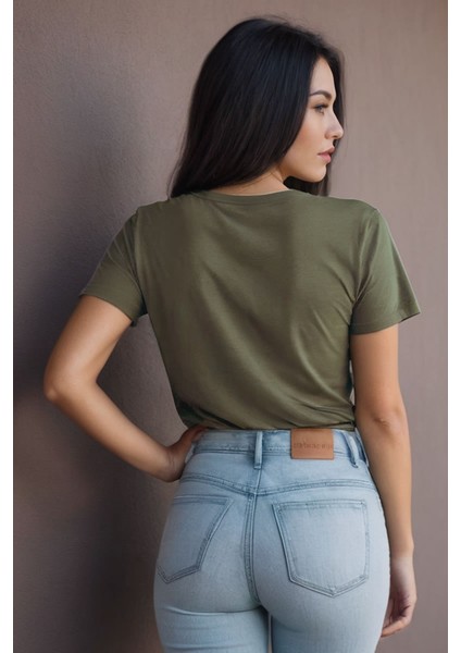 Bisiklet Yaka Basic Haki Tişört fiyatları