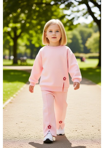 Kız Çocuk Pamuk Karışımlı Çiçek Motifli Regular Fit Örme Iki Parça Takım Kaliteli Şık Rahat fırsatları