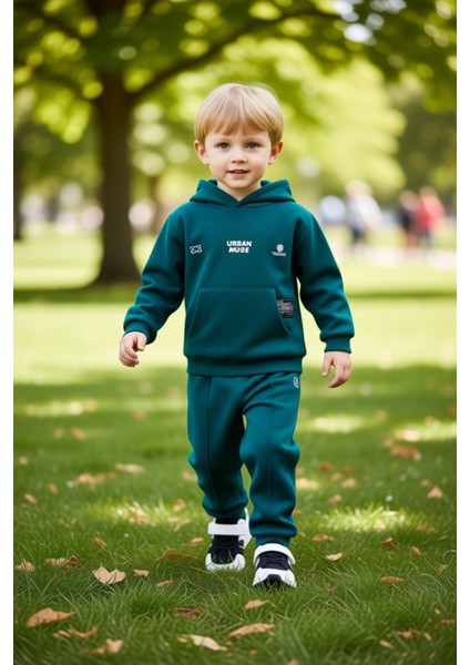 Kapüşonlu Regular Fit Erkek Çocuk Örme Takım Sweatshirt ve Eşofman Altı Kaliteli Şık Rahat fırsatları