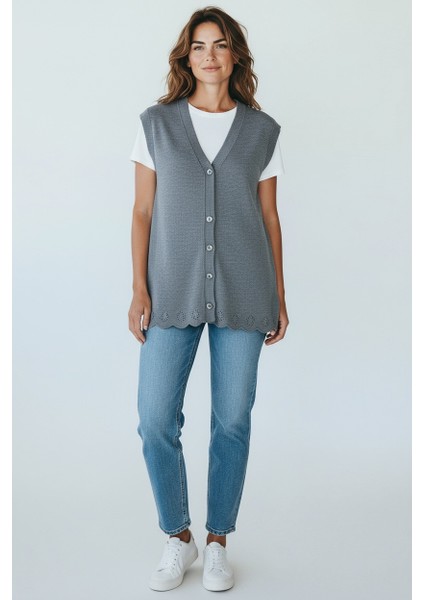 Kadın Önü Düğmeli Cepli Kalın Kışlık Kısa Yelek Mersa5 fiyatları