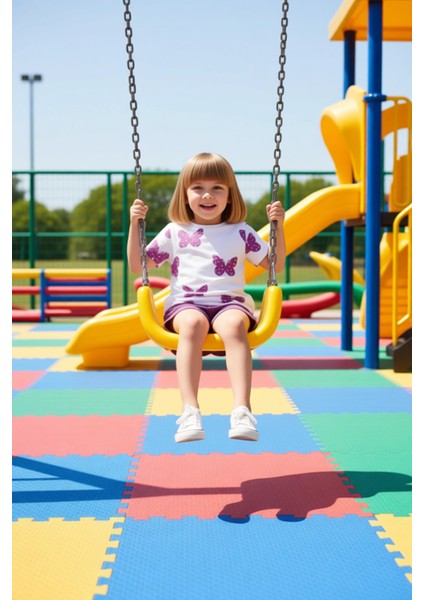 Kız Çocuk Regular Kalıp Pamuklu Kelebek Desenli Günlük Kısa Kollu Üst ve Şort Seti Kaliteli fiyatları