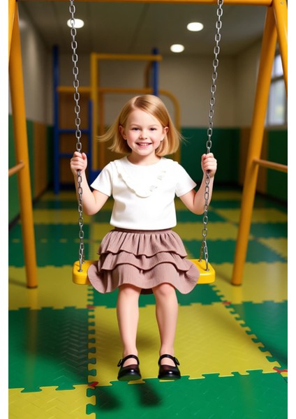 Kız Çocuk Ribana Detaylı Üst ve Fırfırlı Etek Ikili Set Kaliteli Şık Rahat Günlük fiyatları