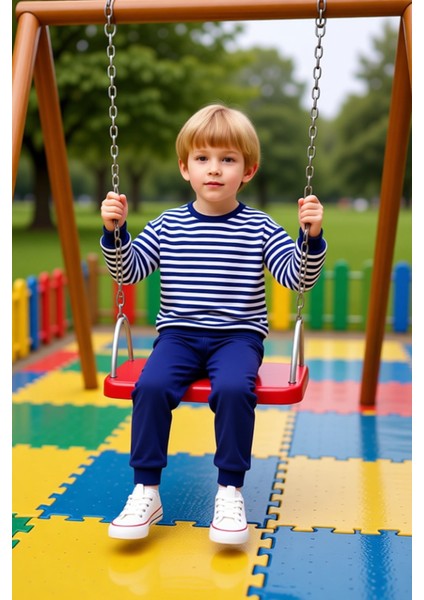 Çocuklar Için Konforlu Regular Fit Çizgili Örme Pijama Takımı Kaliteli Şık Rahat fiyatları