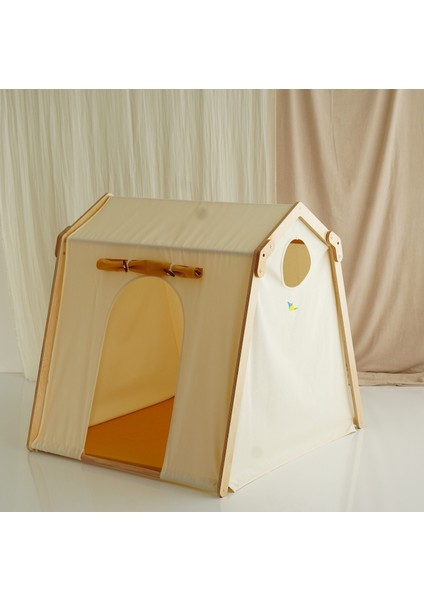 Montessori Ahşap Çocuk Oyun Çadırı - Oyun Evi